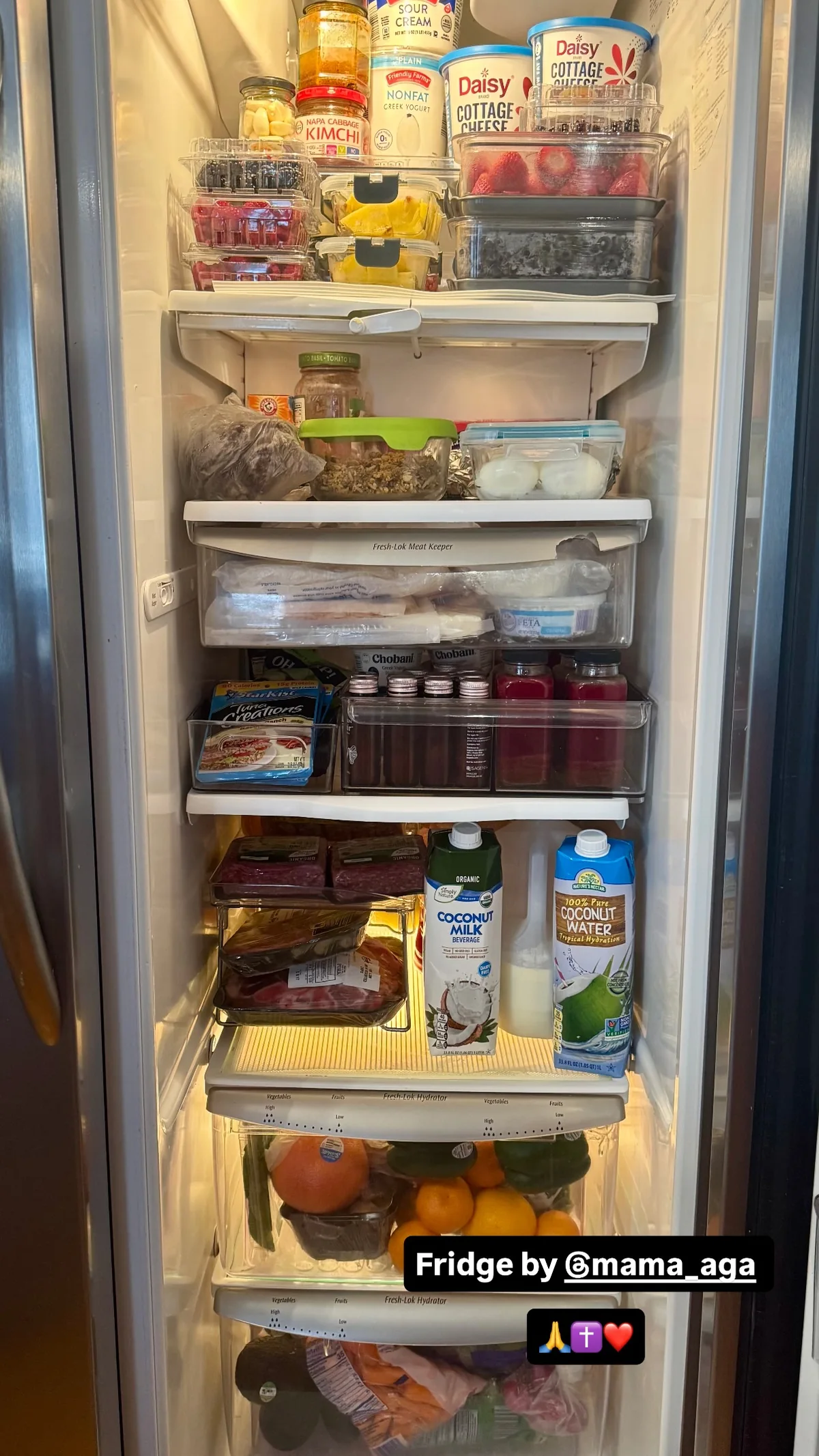 An organized refrigerator